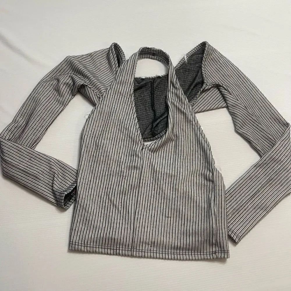 NWT Pretty Garbage Bolero Halter Top Set Grey Black 2Pc Set Size Medium New